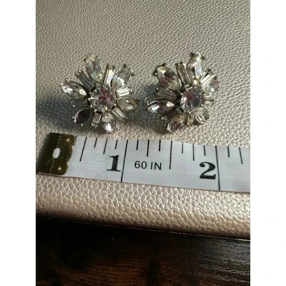 Vintage | Screwback Earrings | Mid Century | Rhinestones | Costume Jewelry - Picture 7 of 15